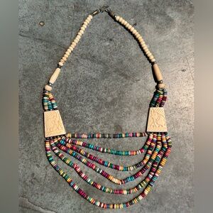Multicolor Beaded Ethnic Necklace (NEVER USED)